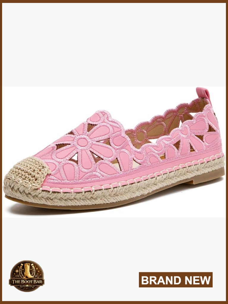 Women's Floral Espadrille Ballet Flats Cutout Breathable Summer Shoes